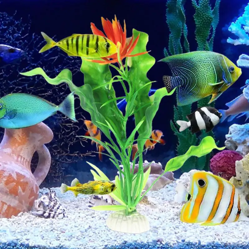 1 stücke künstliche Unterwasser pflanzen Aquarium Aquarium Seetang Dekoration grün lila Wasser Gras Betrachtung Dekorationen