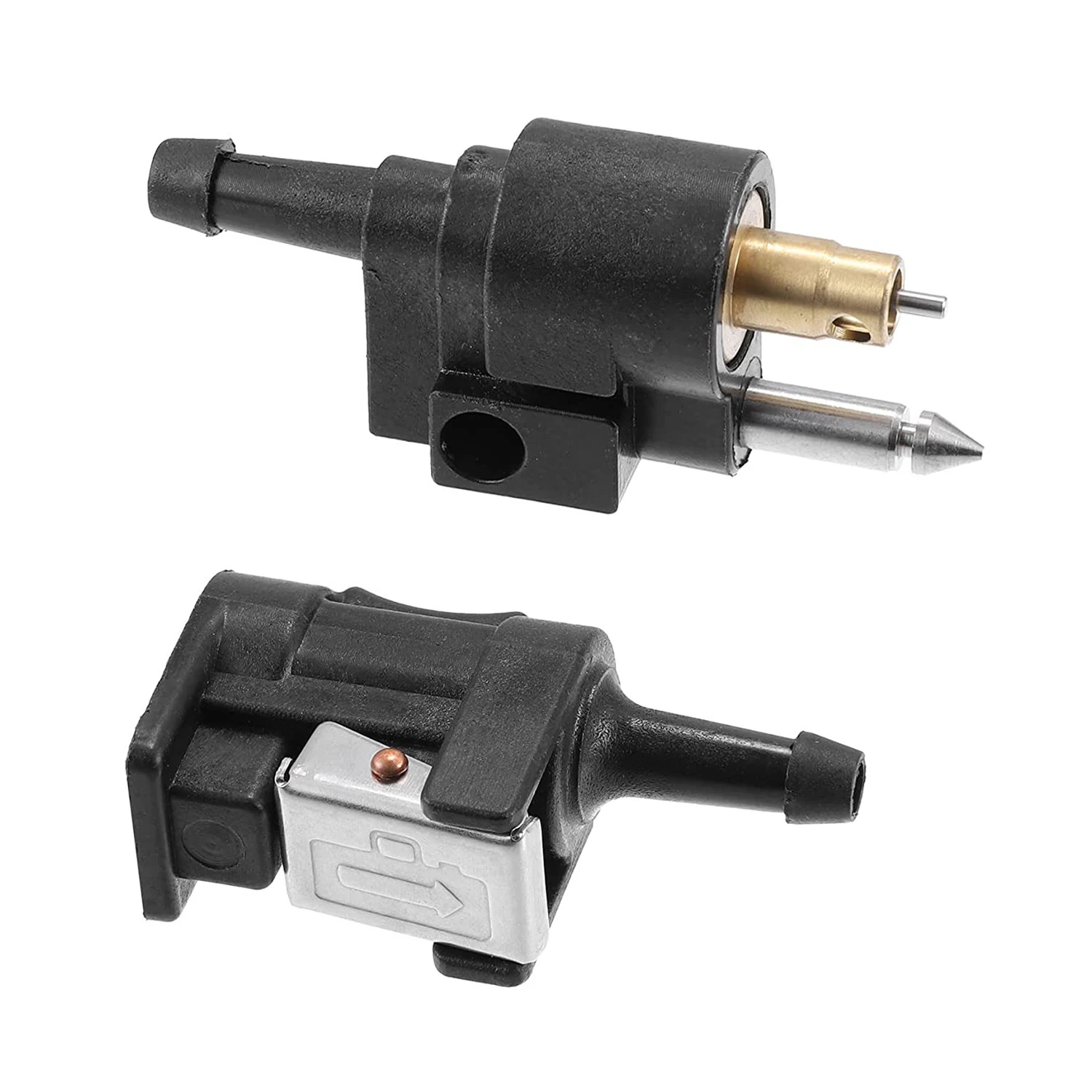 Male Female Fuel Line Connector Black Plastic 6mm 1/4 Inch 3.3x2.1cm for Outboard Motor Engine 6Y1-24305-06-00 Tank Side 1