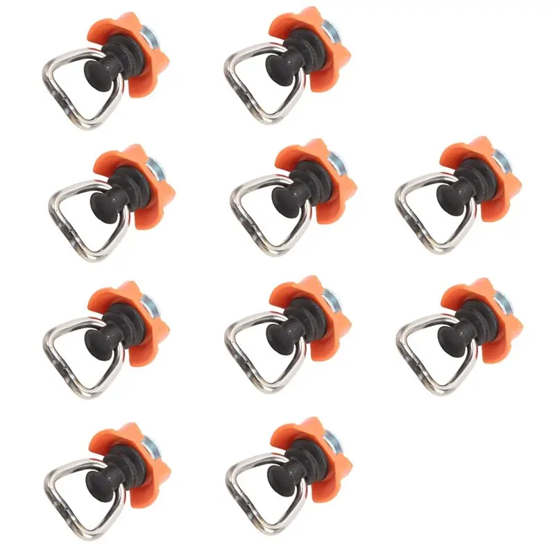 

10 Pcs Single Stud L Track Fittings With D Ring-For Secure Tie Downs For Van Pickup Truck(1333Lb Capacity)