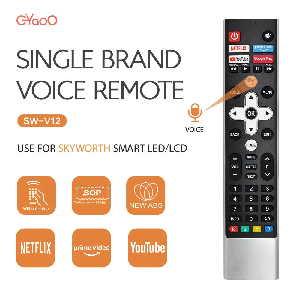 New SW-V12 Voice Remote control Suitable for Skyworth METZ 65MUC7111Z MUC7000Z MUC8500Z