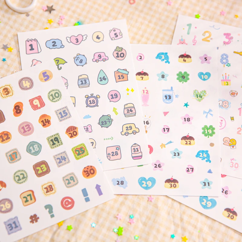 Kawaii Cartoon Cream Planet Half Sugar Plan Die Cutting Sticker Creative Planner Handbook Decoration DIY Diary Scrapbook Sticker