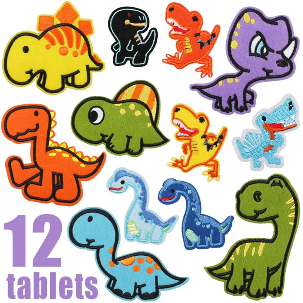 Cartoon embroidery cloth stickers cute little dinosaur clothes patch stickers computer Zhangzi foreign trade patch stickers