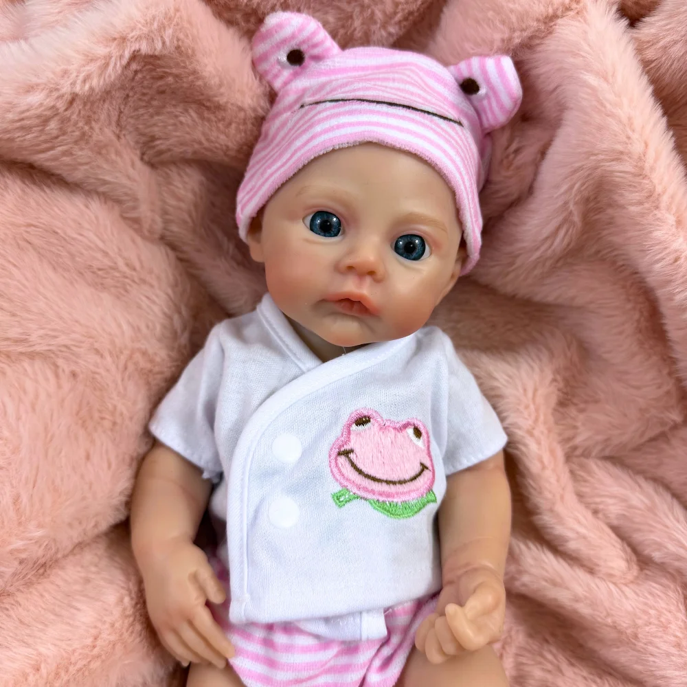 13 inches Meadow Full Solid Silicone Flexible Elastic Super Soft Cute Small Size Lifelike Reborn Baby Doll