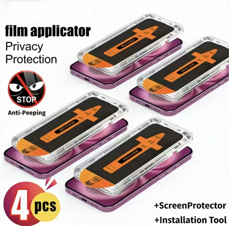 4pieces True-to-Screen Vision Privacy & HD Screen Protector For Samsung S26 Ultra S26+ S26 Shatter Resistant Full Tempered Glass
