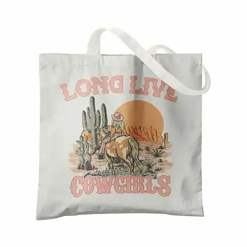 YJF01 Western Cowgirl Canvas Tote Bags, Country Cowgirl Gift