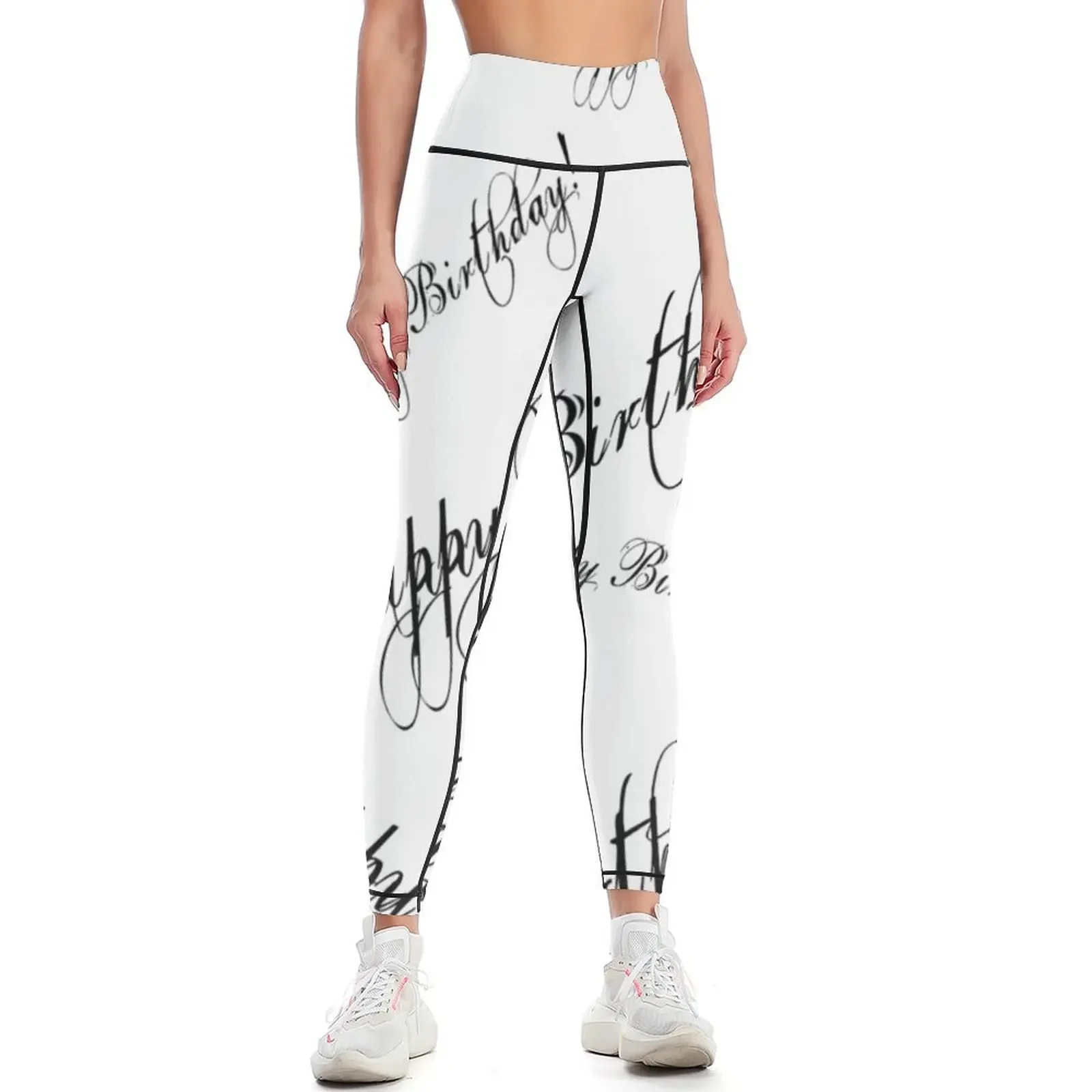 

Happy Birthday! Leggings active wear Female legging pants Golf wear legging push up Womens Leggings