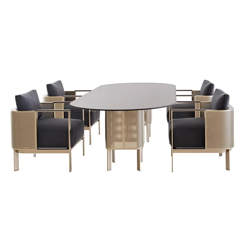 Outdoor furniture combination Open-air garden courtyard villa balcony seat Leisure outdoor sofa Stainless steel waterproof sun