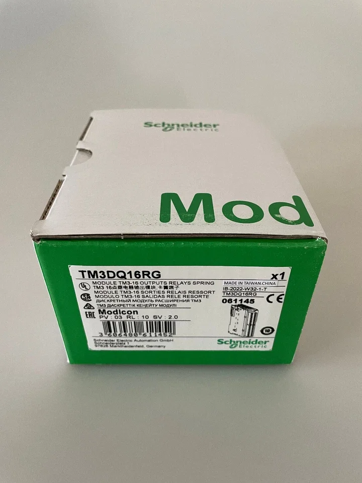 TM3DQ16RG discrete output module, Modicon TM3, 16 relay outputs, spring, 24V DC