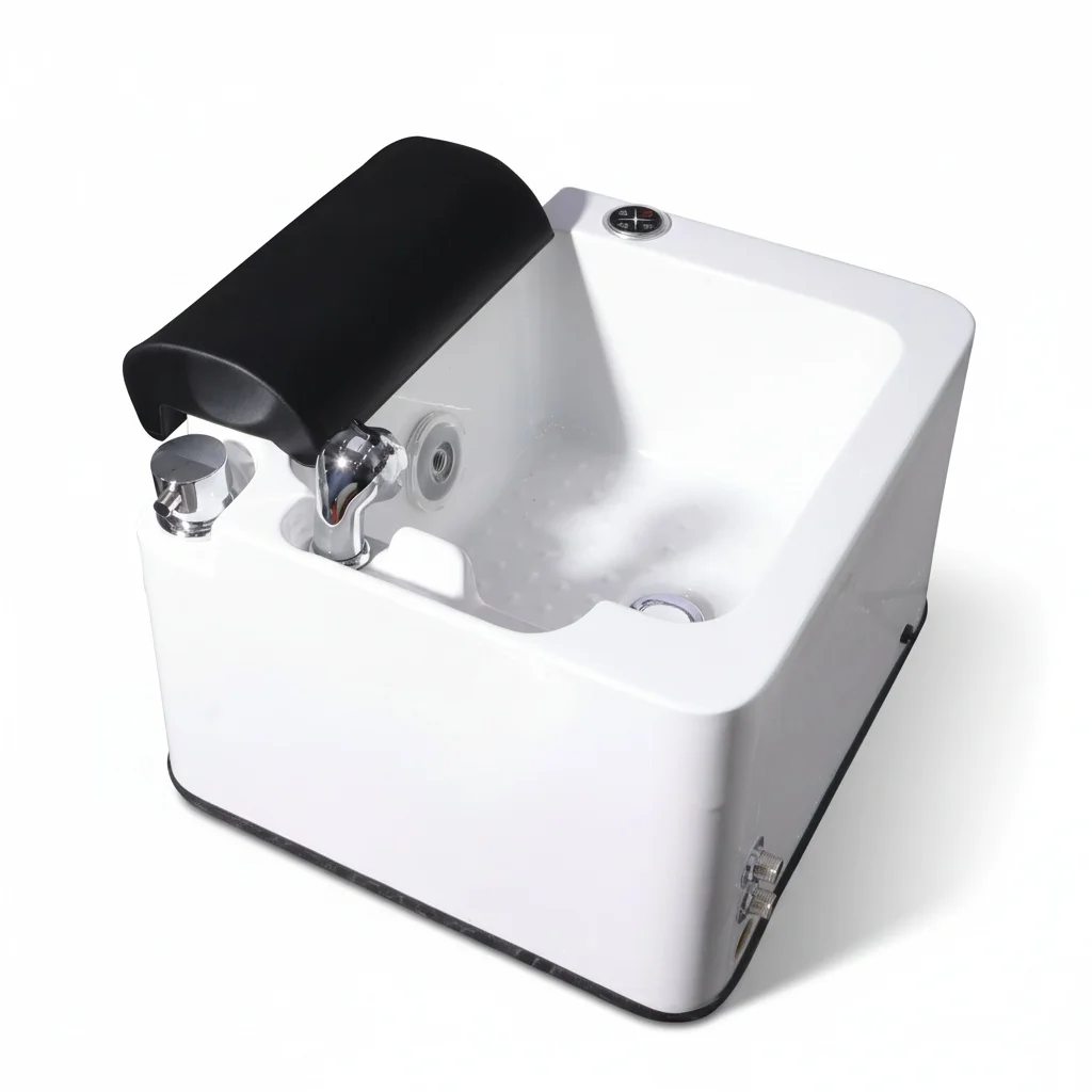Foot Bath Basin, ABS Acrylic 62 x 55 x 40 cm Pedicure Basin, Handheld Remote Control Surfing Massage, Jetted Pedicure Sink