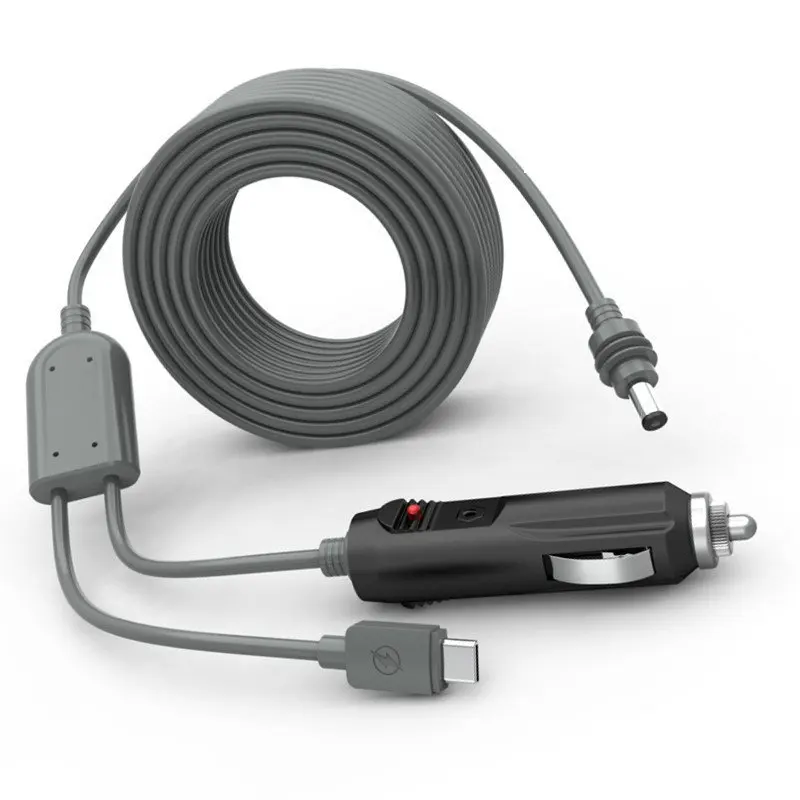 in Stock Cross-Border Type-C to Car Cigarette Lighter USB Three-In-One Mini Power Supply Cable for Vehicle