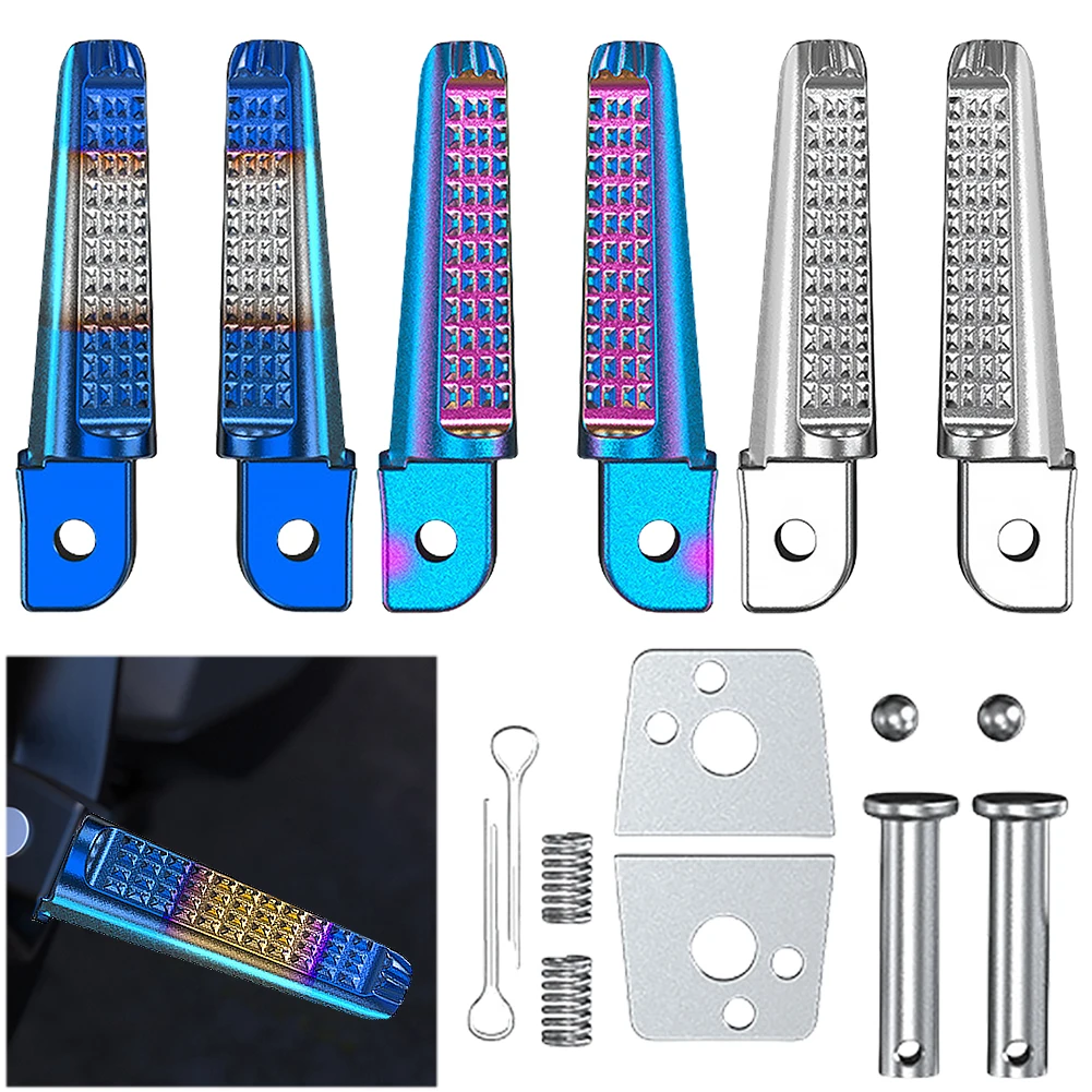 1 Pair Foot Peg Anti-Slip Foot Rests Pegs Aluminum Alloy Motorcycle Rear Footrests for Honda Phantom 150 CB190R for Yamaha