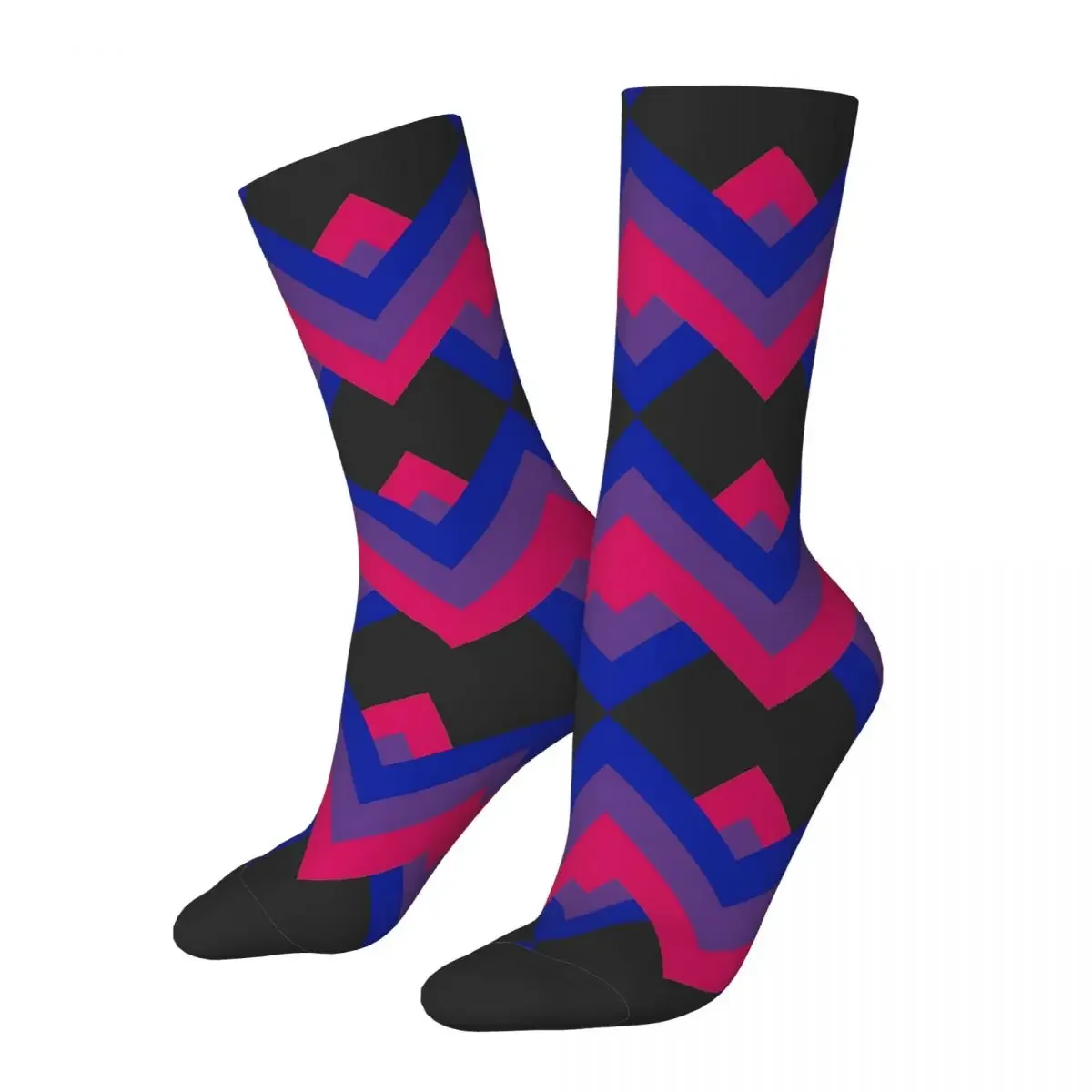 

Bi Flag Pride Chevron Socks Harajuku Super Soft Stockings All Season Long Socks Accessories for Man's Woman's Christmas Gifts