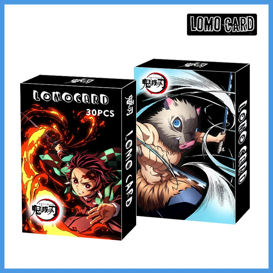 Demon Slayer Japanese Anime Lomo Card 1pack/30pcs Card Games With Postcards Message Gift For Fan Game Collection Toy