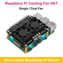 Raspberry Pi Cooling Fan HAT With Automatic Discoloration LED GPIO Extension Board for Raspberry Pi 4 Model B 4B 3B+ 3B 3A+