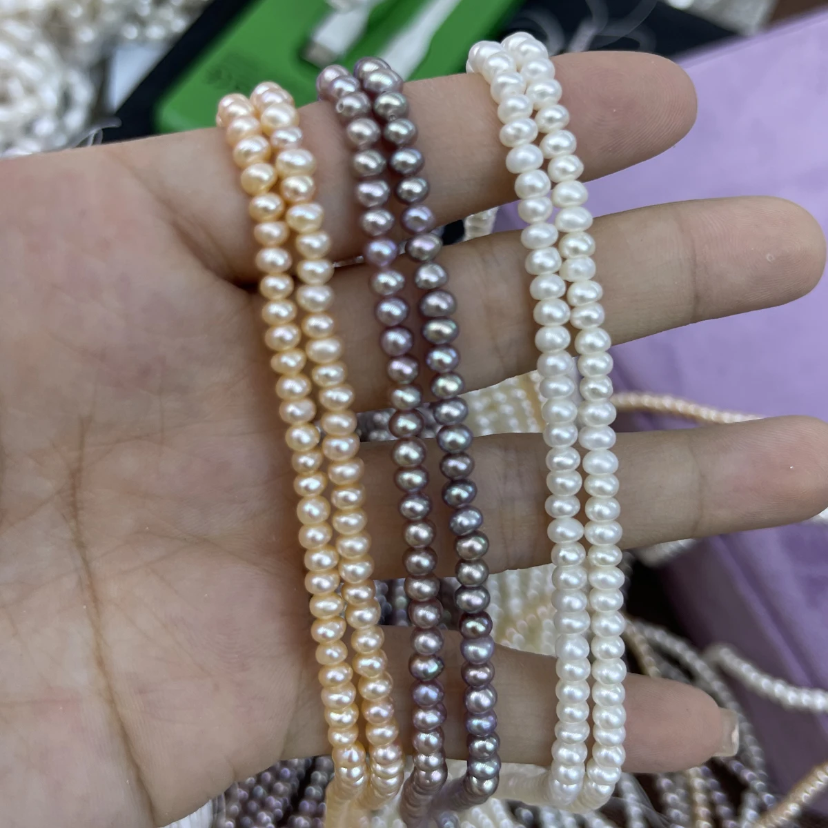 

AAAA 3-4mm High-Quality Bread Beads Natural Pearl Semi-Finished Beads for Jewelry Making DIY Necklace Bracelet Accessories 36cm