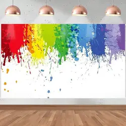 Paint Splash Party Background Colorful Painting Photo Backdrop Abstract Oil Painting Studio Props Banner Birthday Photography