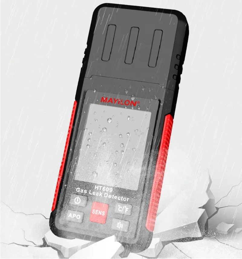 

Детектор утечки газа HT609 с функцией температуры и влажности Детектор горючего газа для всех типов газов