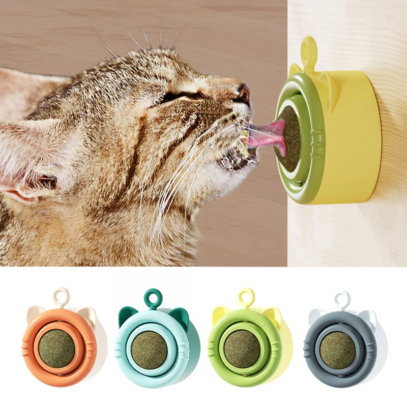 

2pcs Bite-Resistant Natural Cat Mint Ball Toy 360° Rotating Catnip Cleaning Teeth Funny Teasing Magic Tool for Cats Pet Supplies