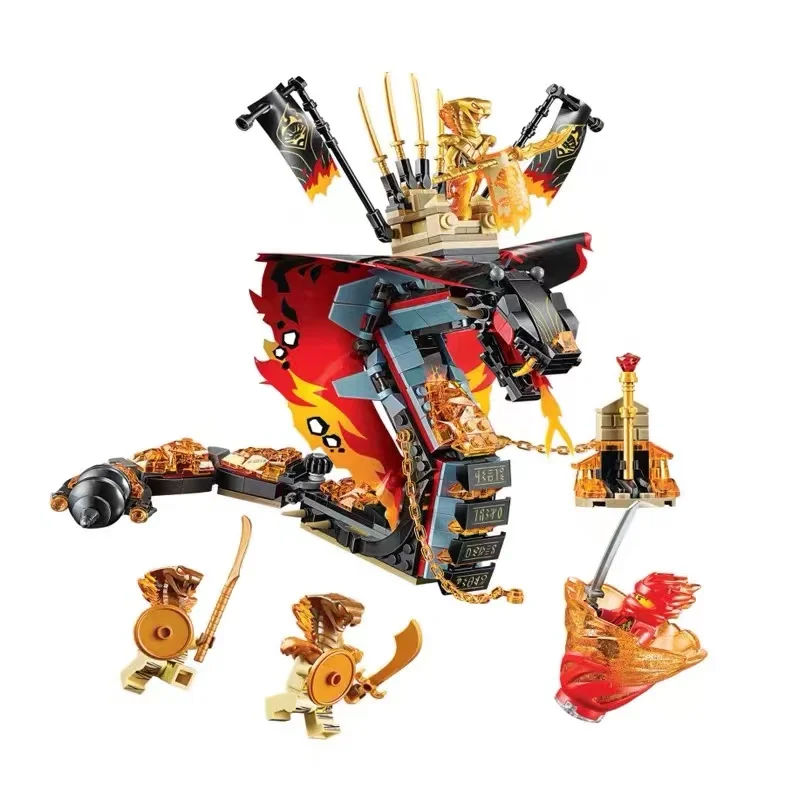 Fire Fang Spinjitzu Building Blocks Fit70674 Snake Kit Bricks Classic Movie Model Kids Toys For Gift