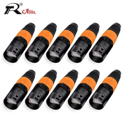 10pcs STP RJ45 8P8C CAT.6A Crystal Jack+10pcs Waterproof RJ45 Male Plug LAN Network Ethernet Ethercon Connector Wire Connectors