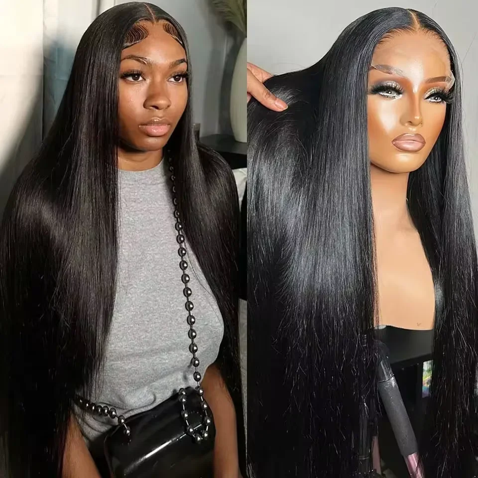 Braziliaanse Remy 30 40 Inch Bot Recht Hd Transparant 13X6 Lace Frontale Human Hair Pruiken 13X4 Lace Front Pruik Voorgeplukt 250%