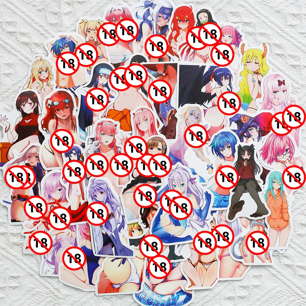 10/30/50PCS Sexy Girls Hentai Adult Stickers Anime Graffiti Decals DIY Phone Laptop Notebook Suitcase Waifu Sticker Classic Toy