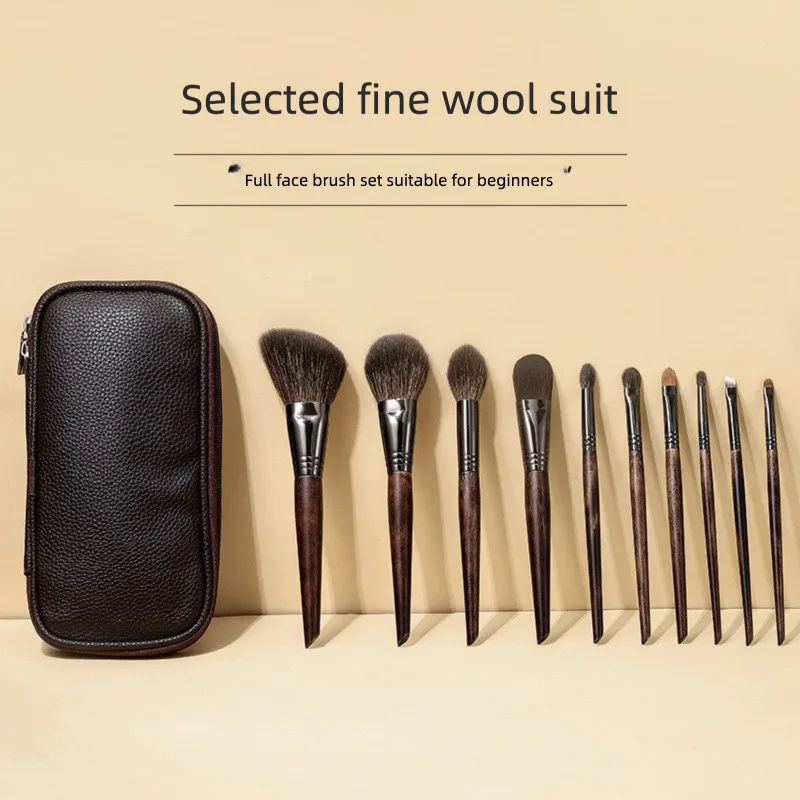 Hot-selling 10 Sets Of Animal Hair Makeup Brushes, Portable Wool Cover Brushes, Special Beauty Tools For Makeup Artists
