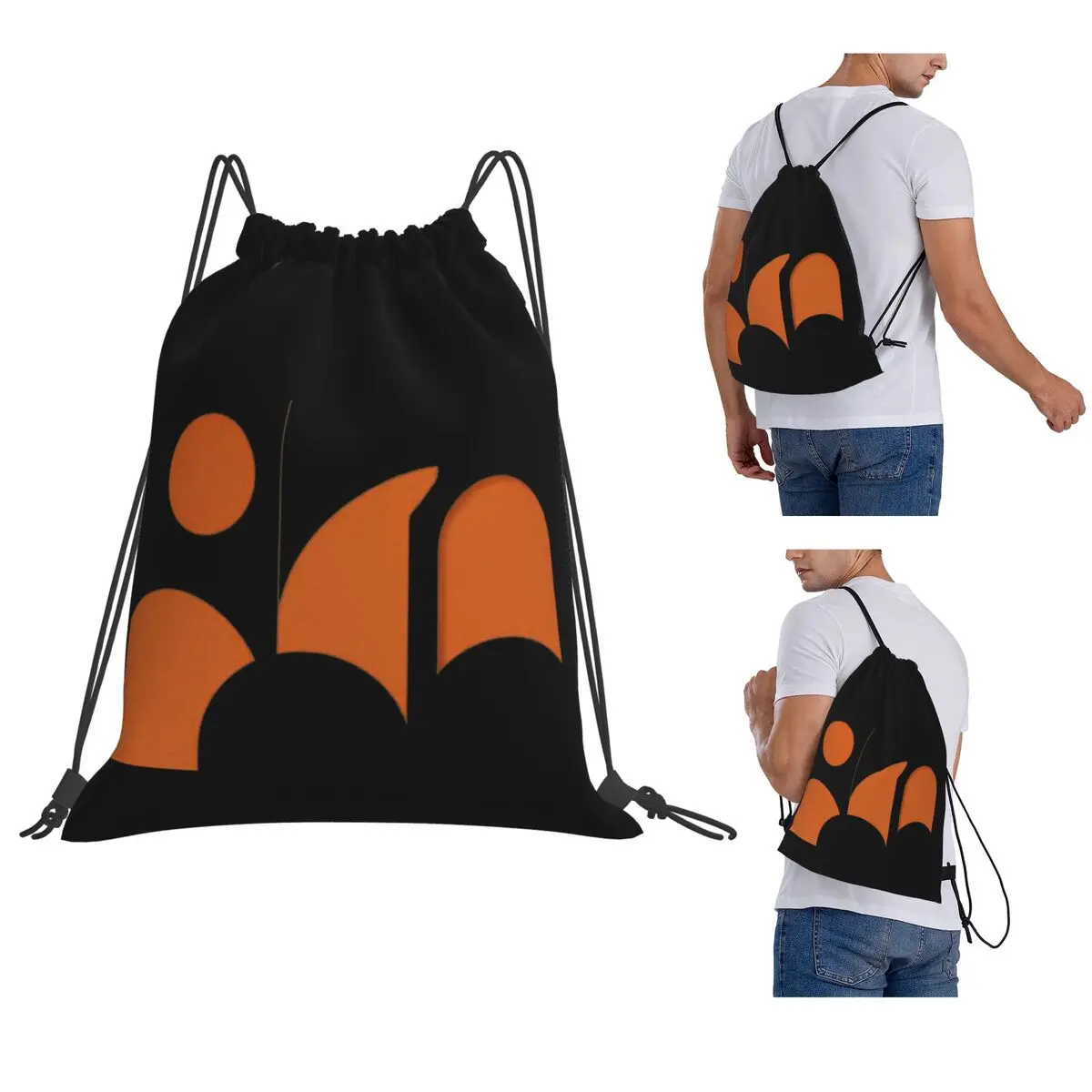 Geometric Terracotta Shapes Backpacks Multi-function Drawstring Bags Shoes Bag Book Bags for Man Woman School