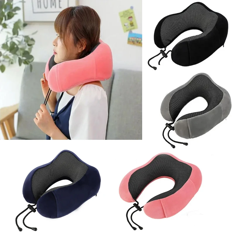 

Travel Neck Pillow No Carrying Bag Memory Foam Cushion U-shaped Pillow Neck Protection Support Travel Essentials