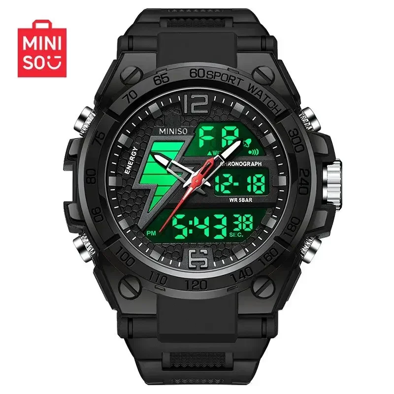 Miniso Original Youth Electronic Watch Student Waterproof Luminous Multi-functional Men's Watches