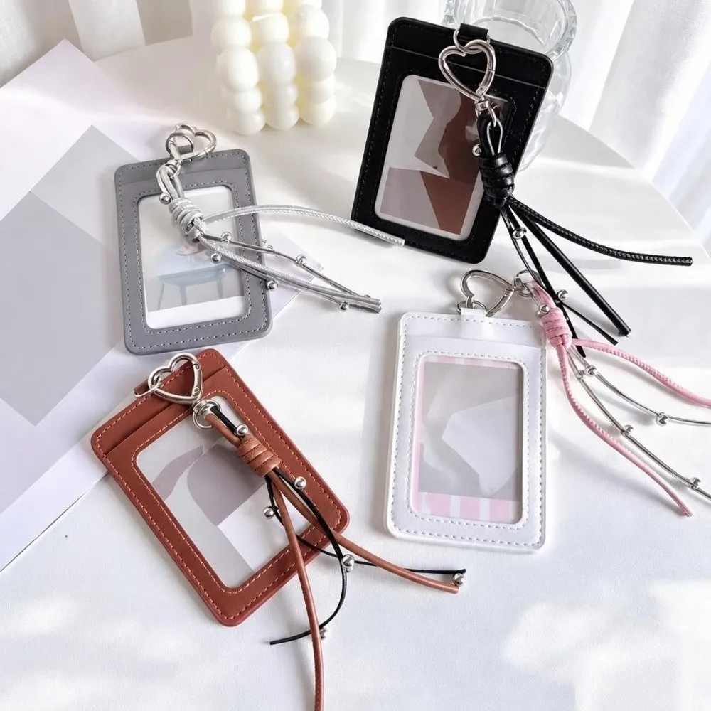 New PU Leather Photcard Holders Keychain 3 Inch ID Card Case Card Display with Lanyard Kpop Photo Album Bag Decoration