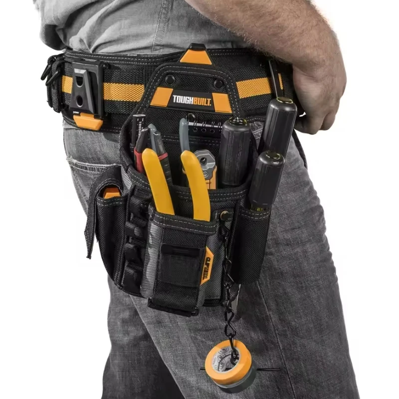 TOUGHBUILT TB-CT-34 Small Electrician Pouch Adjustable 13 Pockets Rugged 6-Layer Construction Multifunctional Storage Tool Bag
