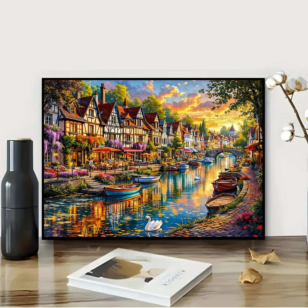 

Jigsaw Puzzle Maritime Town Scenes Stress-Relieving Fun Family Game Highly Popular Among Puzzle Enthusiasts Home Decor
