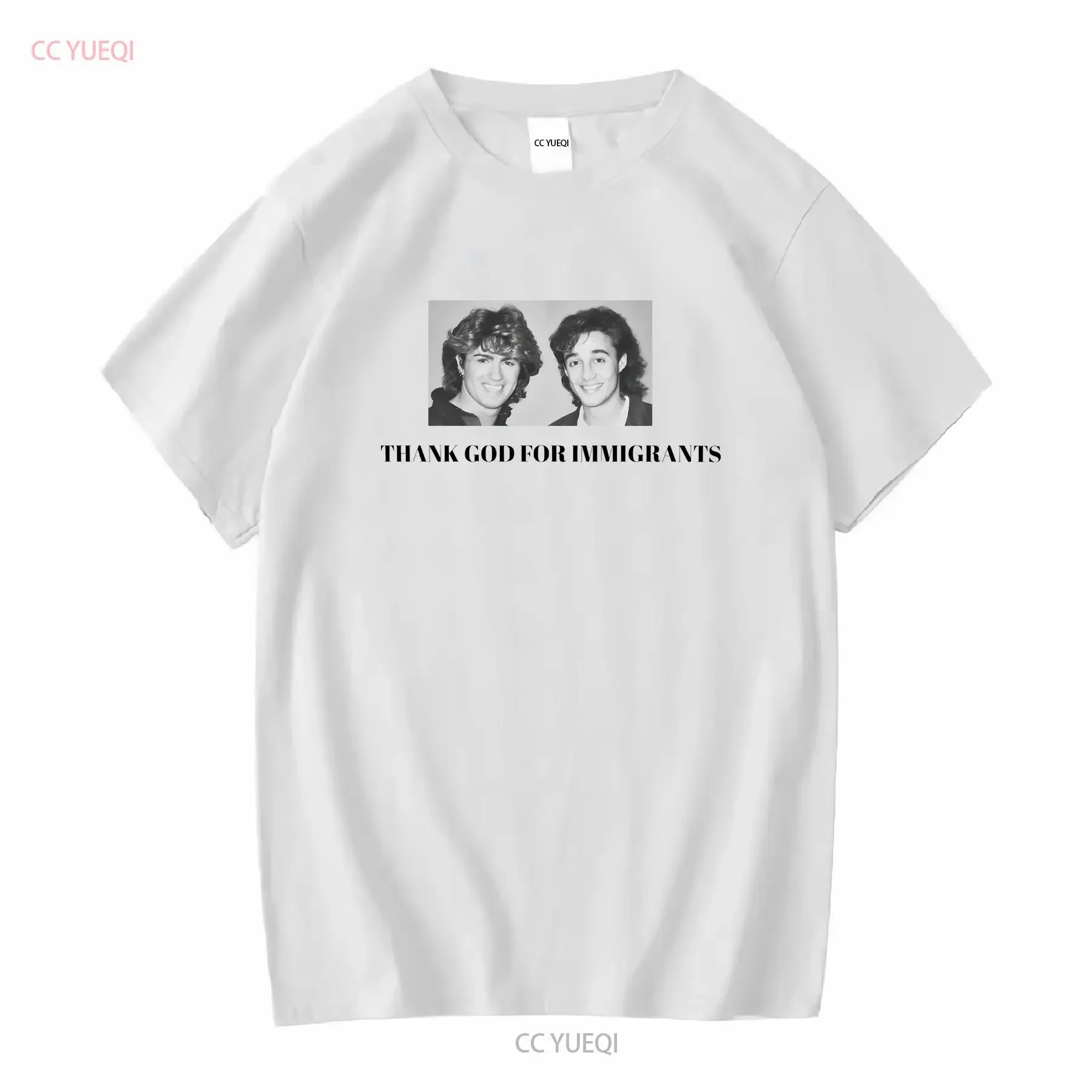 WHAM thank god for immigrants T Shirt long or short sleeves vintage Washed homme fashion designer clothes Breathable Versatile