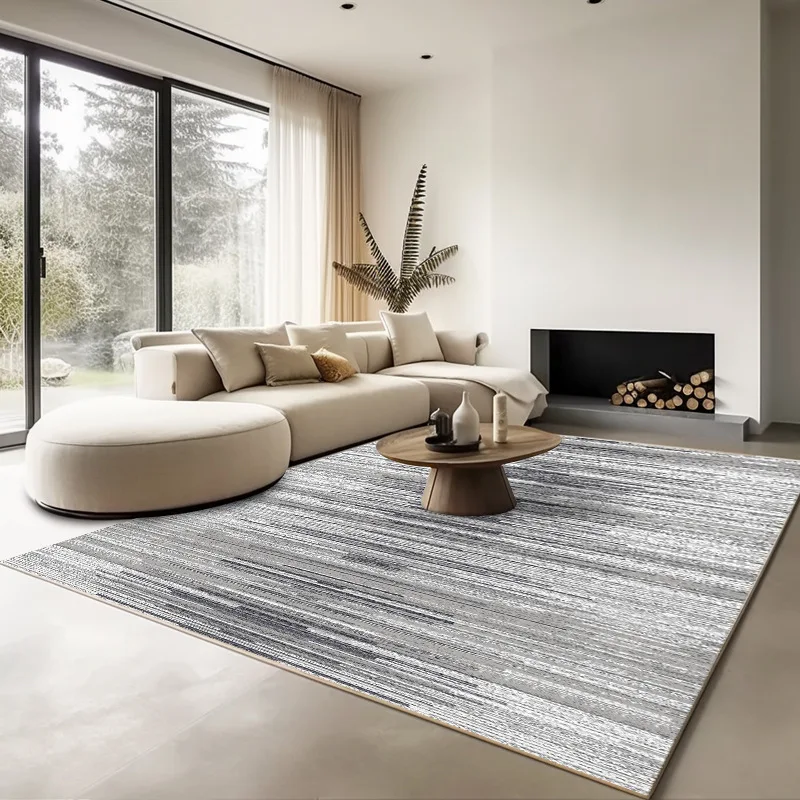 

Minimalist Abstract Line Carpet Nordic Gray Artistic Decorative Rug Large Size Living Room Carpet Bedroom Easy Clean Bedside Rug