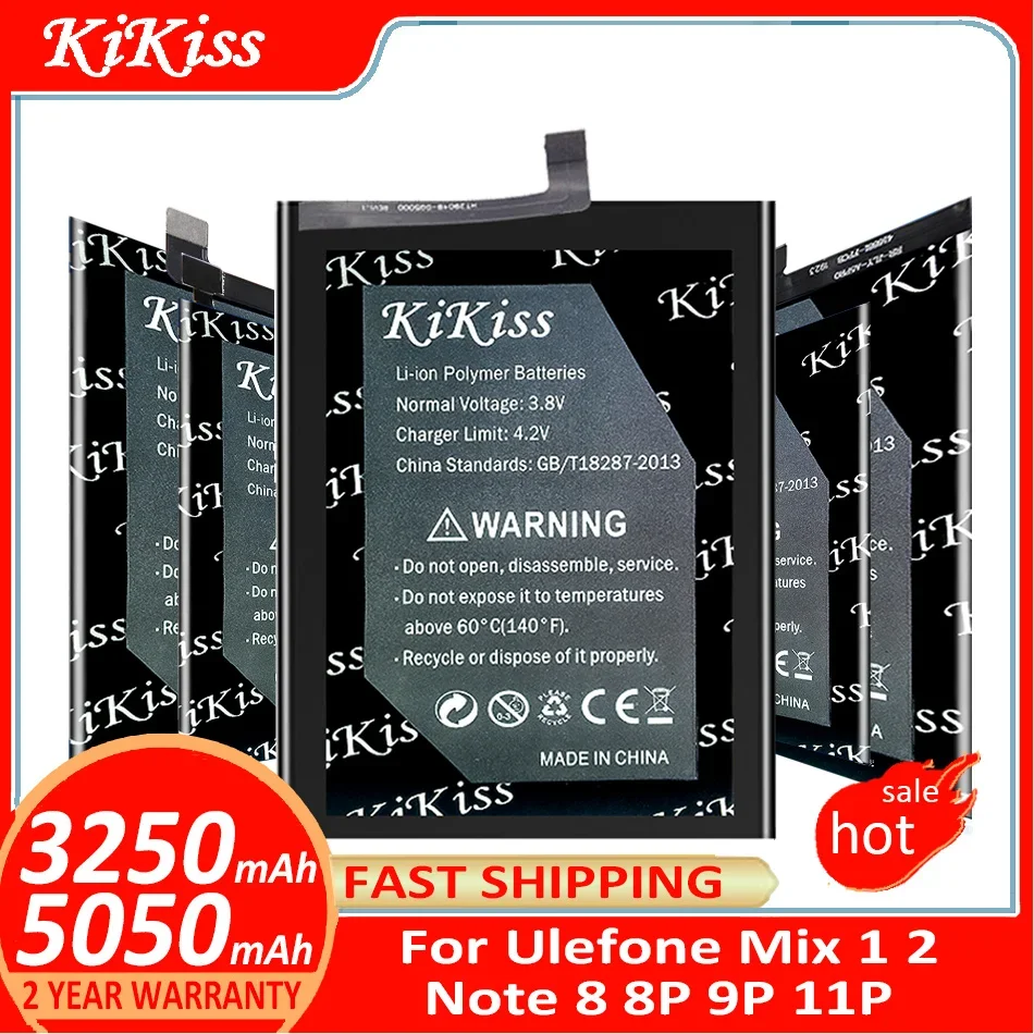 Аккумулятор KiKiss для Ulefone Mix 1 2 Mix1 Mix2 MTK6750T/Note 8 8P 9P 11P Note8 Note8P Note9P Note8 Note11P