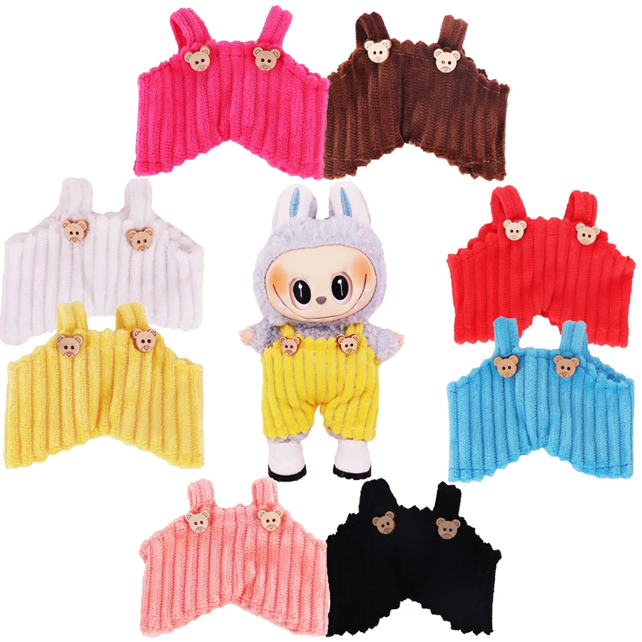 Fashion bib pan Top Clothing For 17 Cm Labubu Doll lalafanfan Clothes Accessories Children's Toys Girls Birthday Gifts