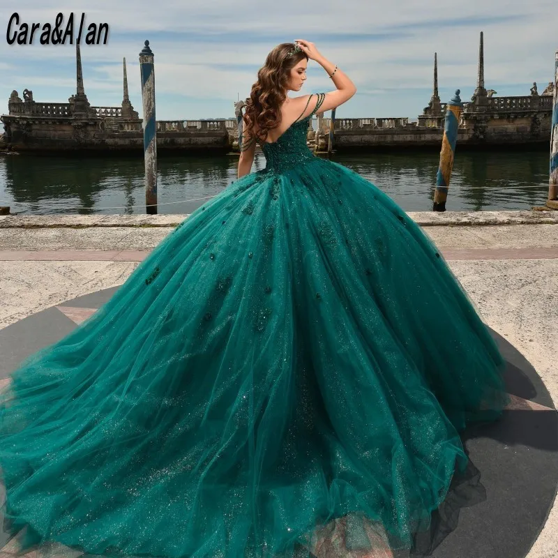 Vestidos Elegantes De quinceañera con lentejuelas para niñas, Vestidos De princesa con escote Corazón y hombros descubiertos, Vestidos De cumpleaños con cordones De 15 Años