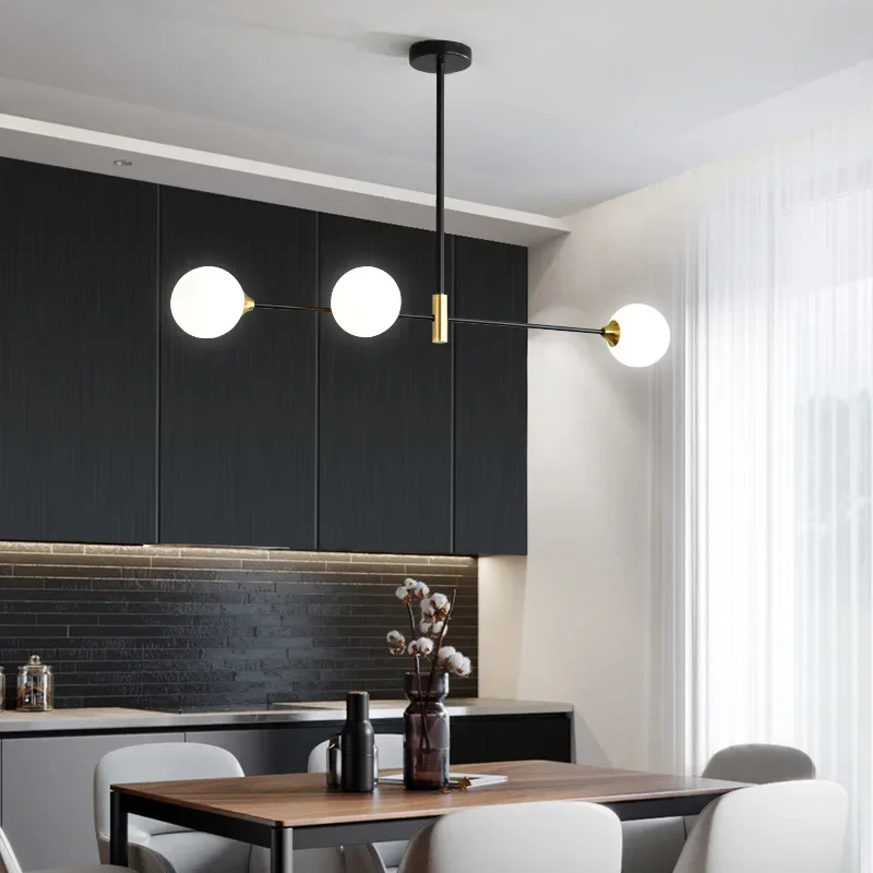 Nordic Glass Ball Ceiling Chandelier for Table Dining Living Room Pendant Lamp Classic Decor Lighting Suspension Design Fixture