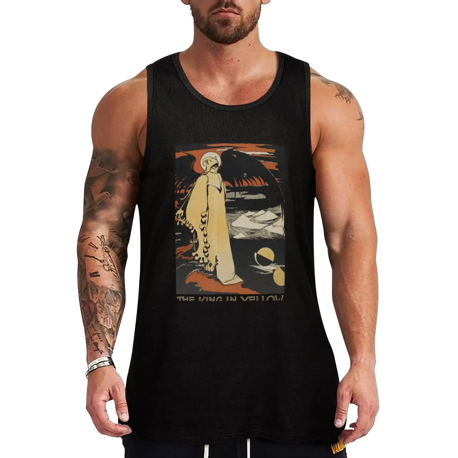 

Robert W. Chambers' The King In Yellow Tank Top Men's sports t-shirt gym accessories man t-shirts for Men's gym Sleeveless top