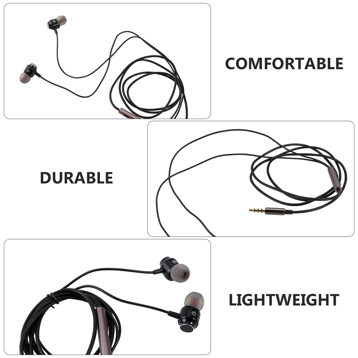 

Wired Earphones In-Ear Headphones 1.2m Soft Silicone Heavy Bass Excellent Sound Ergonomic Design Long Comfort Magnetic Storage