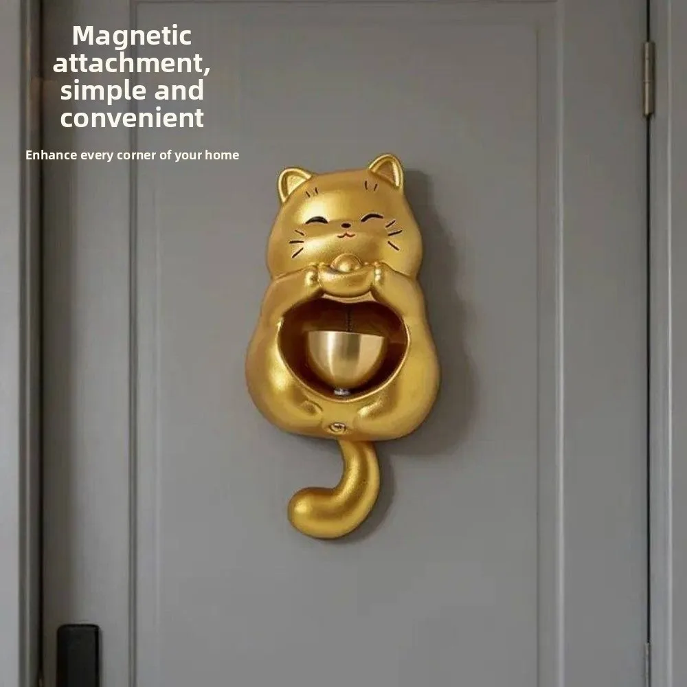 Lucky Cat Magnetic Doorbell Good Luck Creative Animal Shaped Wind Chime Blessings Delightful Sound Fridge Magnet Shop Entrance