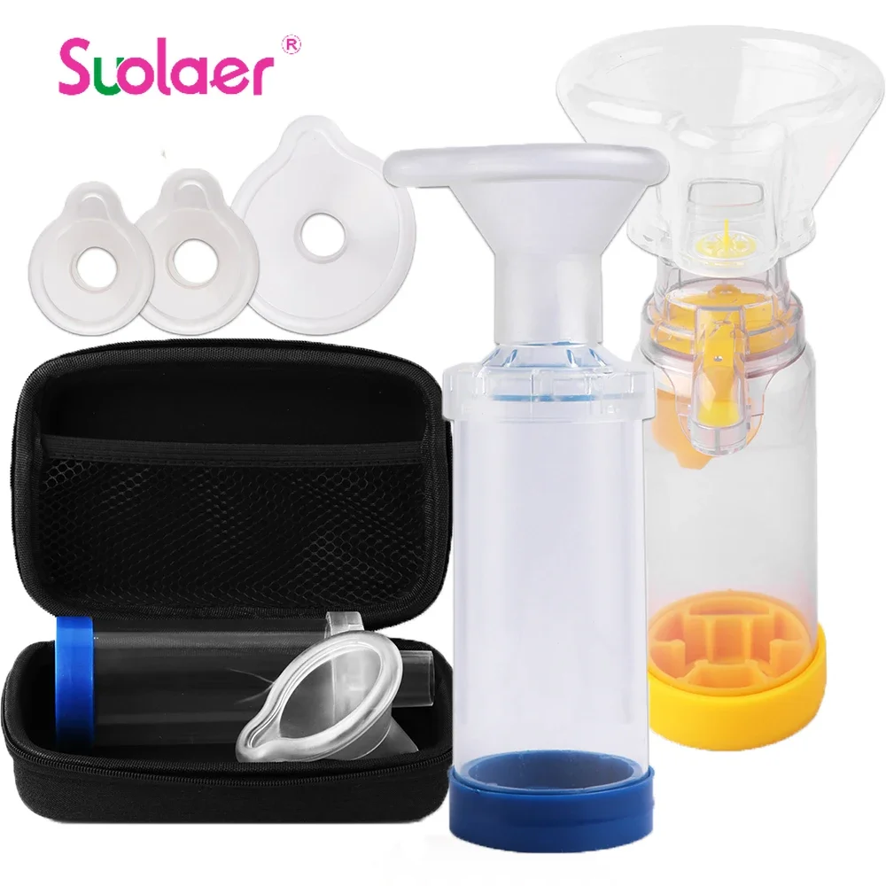 Adult Child Aerosol Chamber Medical Asthma Inhaler Spacer Devices Veterinary Feline Pet Inhaler Masks With Mask and Storage Bag