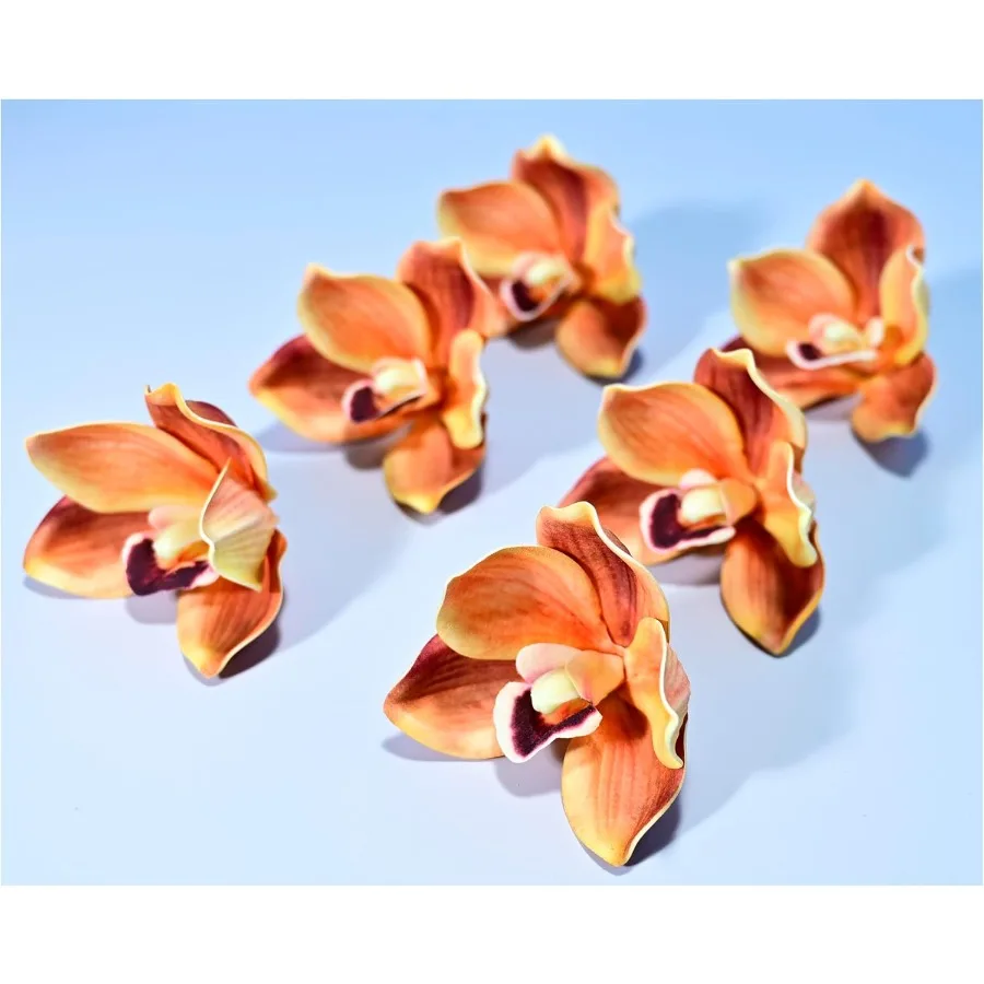 

Жесткий ПУ Хлопок Мультиционный Цветок Голова Настоящее Прикосновение Реалистичный Искусственный Цветок YLorange 6шт