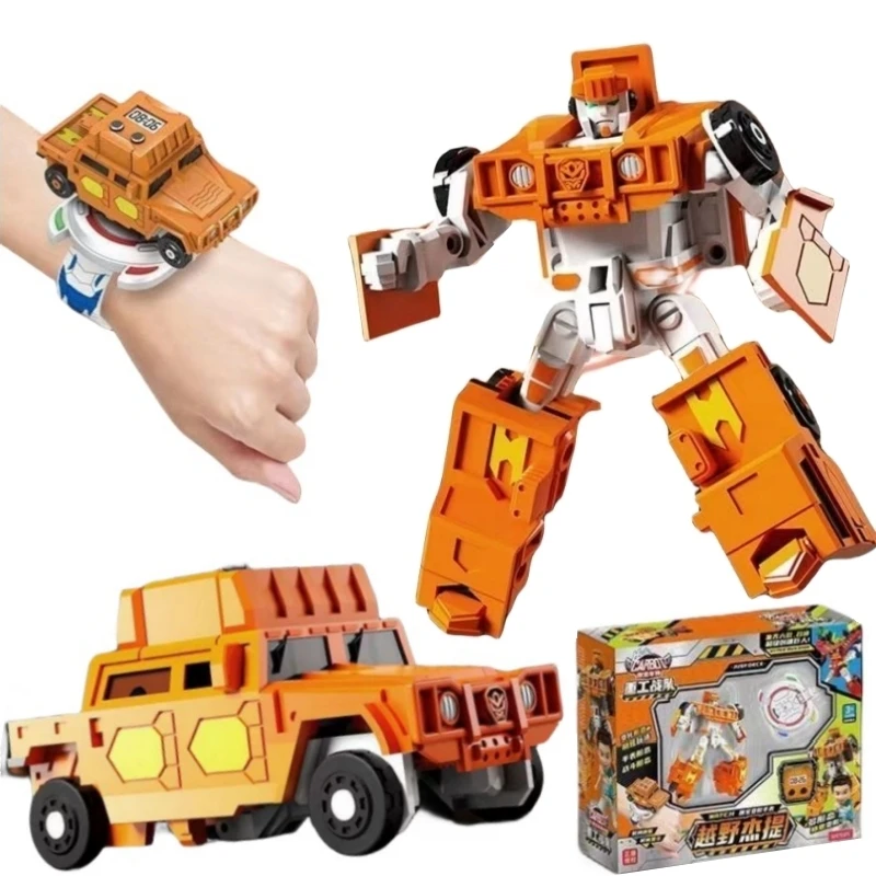 2024 CARBOT Korean Cartoon Animation Deformation Car Robot Watch Engineering Vehicle Fit Transformation Action Figure Kids Toy