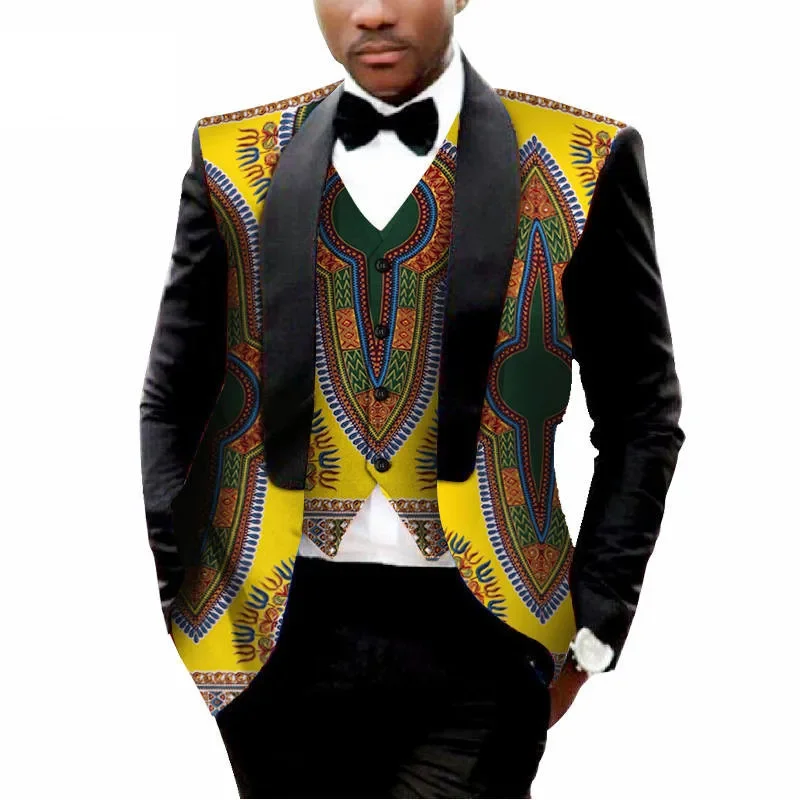 Party Wedding African Clothes Mens Printed Blazer Men Jacket Vest Fashion Slim Suits Dashiki Blazer WYN176