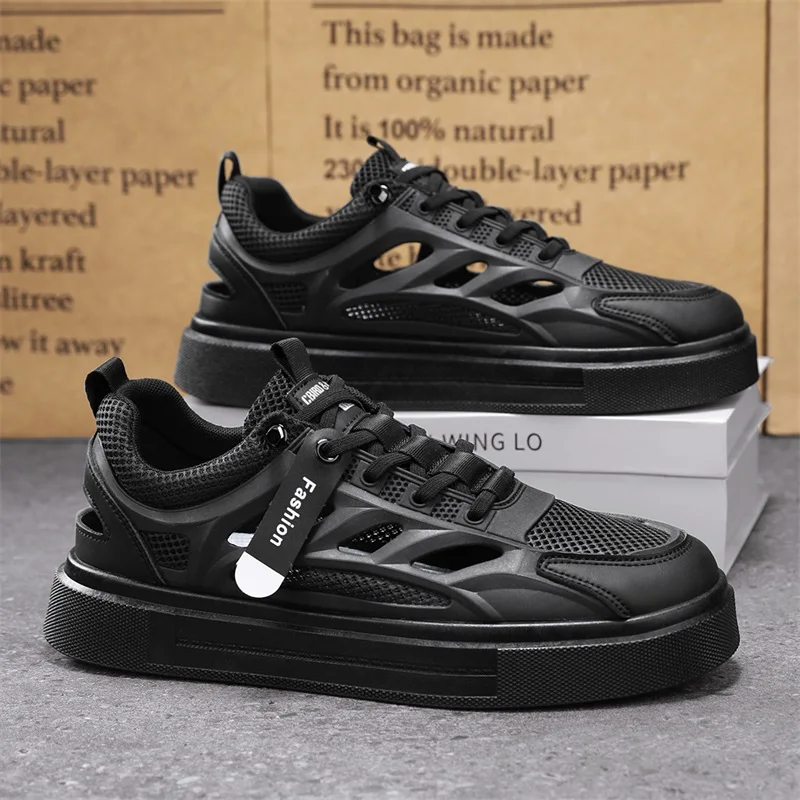 

Мужская обувь, спортивная обувь, летние универсальные туфли с полой оправой для отдыха, дышащие универсальные туфли для доски, повседневная обувь, корейский v