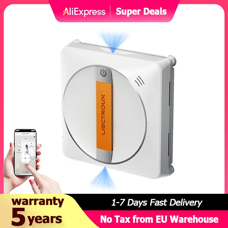 Liectroux YW710 Robô de limpeza de janelas , Robot Window Cleaner,Double Pulvérisation d'Eau, Mémoire Intelligente, Aspiration Puissante, Capteur Laser, Robot de Nettoyage de Vitres Murales à Domicile