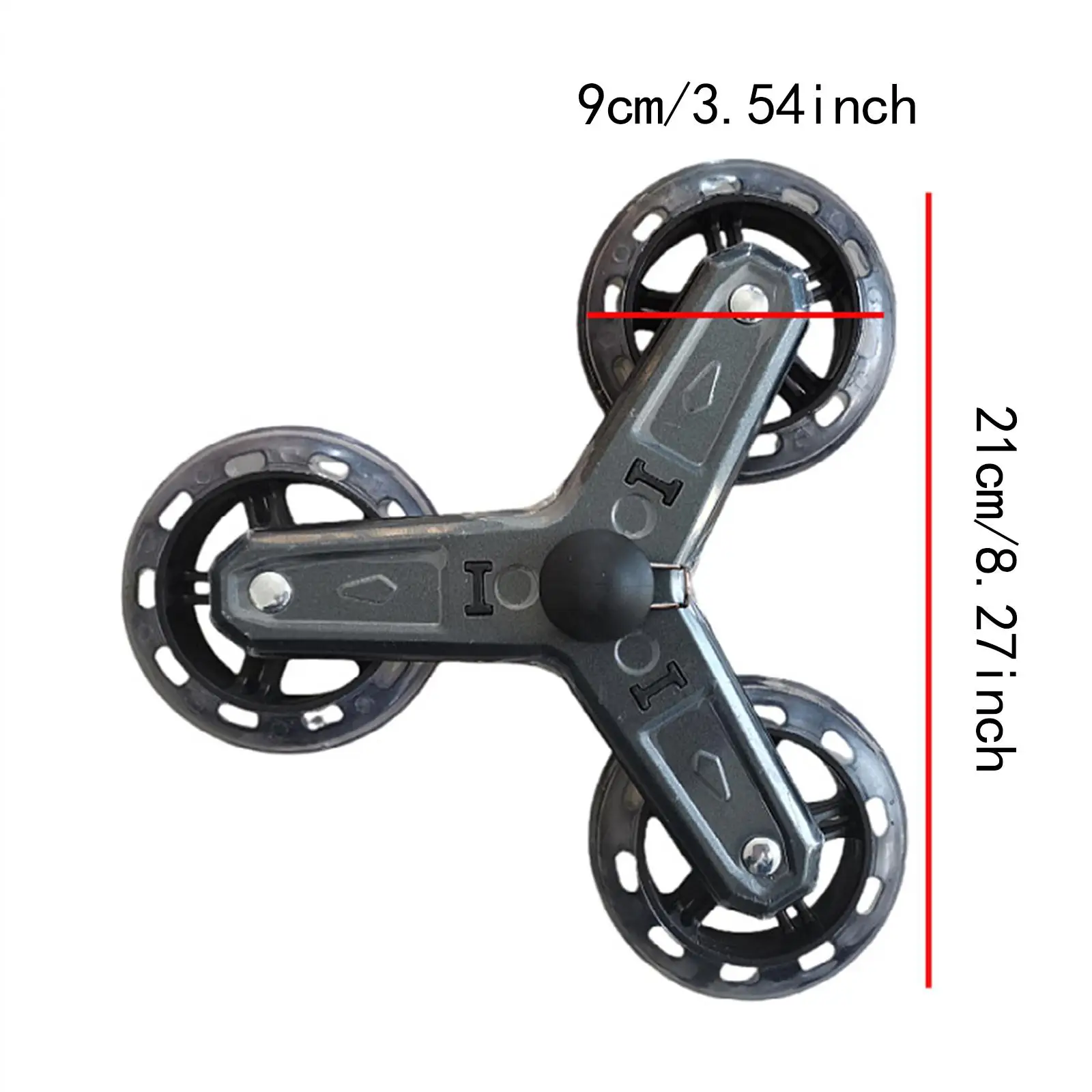 2x Foldable Shopping Cart Tri Wheels Stair Climber Wheels Accessory Anti Slip Easily Install with Metal Bracket Replacement