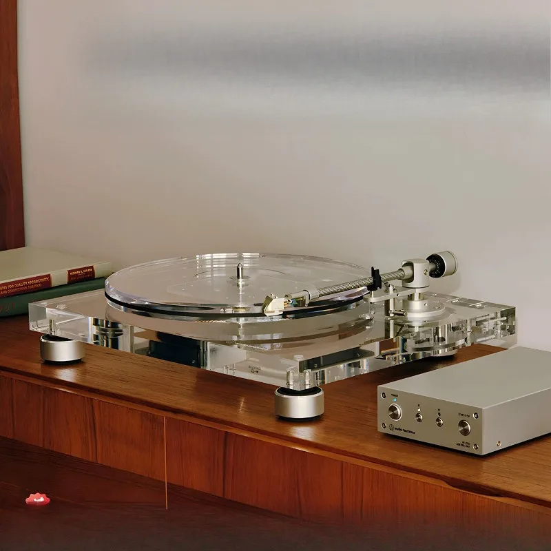 Professional vinyl record player player high-end transparent film turntable player phonograph